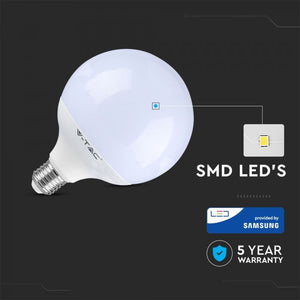 V-TAC LAMPADINA LED E27 18W GLOBO G120 CHIP SAMSUNG