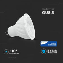 Cargar imagen en el visor de la galería, V-TAC LAMPADINA LED GU5.3 (MR16) 6,5W FARETTO SPOTLIGHT CHIP SAMSUNG
