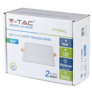 V-TAC SQ PANNELLO LED QUADRATO 15W SMD DA INCASSO CON DRIVER